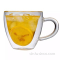 Custom Glas Kaffee Tasse Doppelwand Tasse Glas